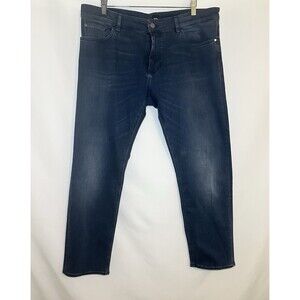 HUGO Boss Men's Stretch Maine 3 Blue Jeans 38x30 Regular Straight Fit